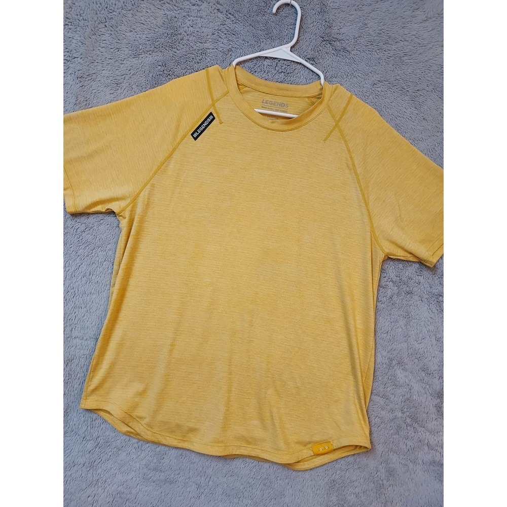 Legends Shirt Mens Extra Large Nylon Blend Stretch Performance Gold Yellow Gym